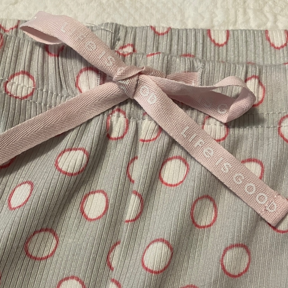 Life Is Good Gray and Pink Polka Dot Shorts - Picture 3 of 4